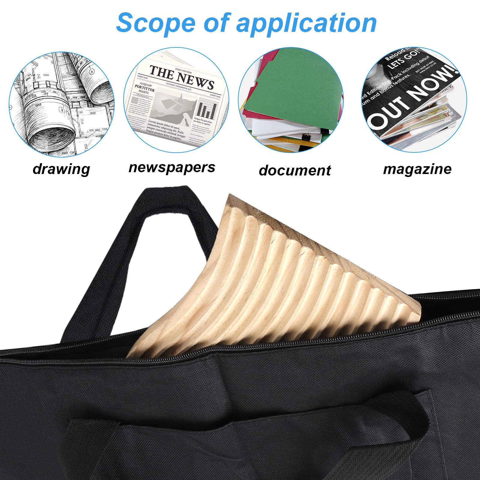 A2 Zeichenbrett Tasche Transporttasche Kunstmappe A2 Wasserdicht Leichte Portfolio Hülle Zeichenmappe Künstlermappe Zeichenmappen Tragetasche Aufbewahrung Multifunktional Zeichnungtasche