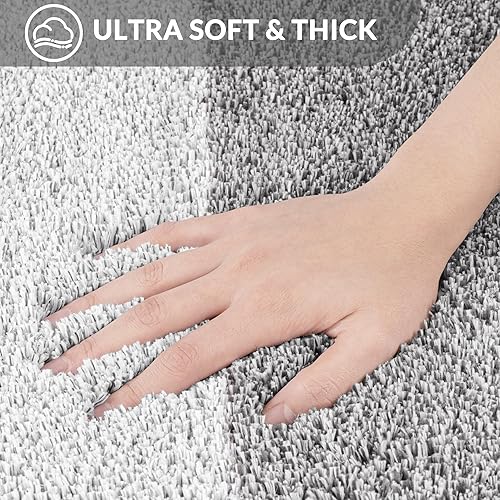 Vista 115 de Exclusivo Mezcla Alfombras y Tapetes de Baño de 17 x 24 pulgadas, Extra Suaves, Antideslizantes, Absorbentes, de Microfibra, Lavables a Máquina