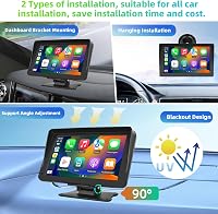 Podofo 7" Hordozható Autórádió - Apple CarPlay/Android Auto Támogatás, Bluetooth, IPS Érintőkijelző, FM, AUX, Tükrözés + 64GB TF Kártya 3