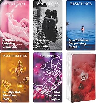 Fofeadm Oracle Cards, 78 PCS Love Oracle Tarot Cards Deck with Meaning on Them, Love Oracle Cards for Beginners, Answers to Guiding You Through Life and Love Questions