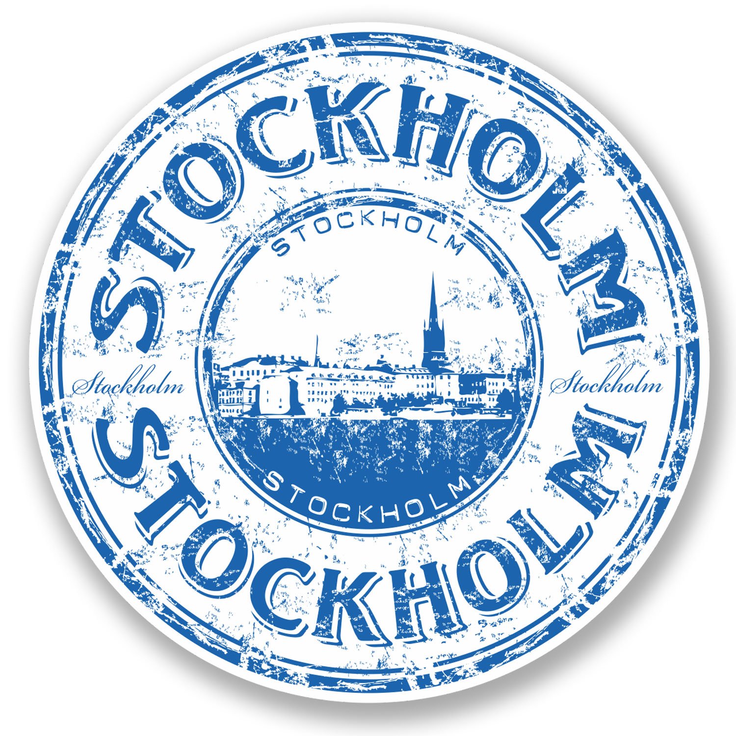 Destinationvinyl Multi 2 X Stockholm Sweden Vinyl Sticker Decal Luggage Travel Tag Map Flag #5773 (10Cm X 10Cm)
