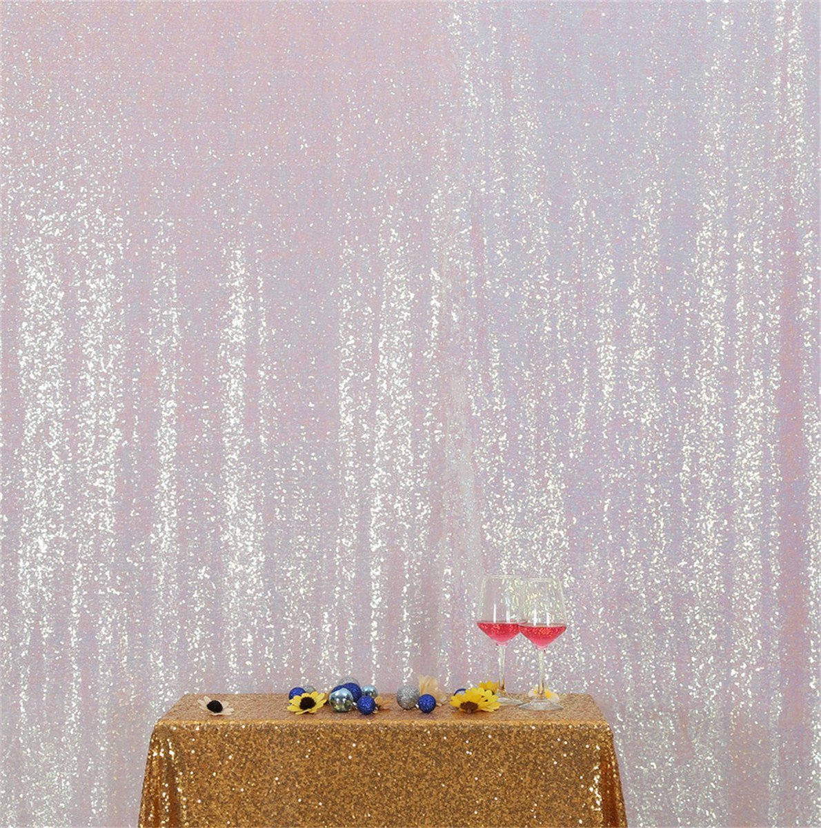 Eternal Beauty 305x305cm Amber Gold Shinny Sequin Photography Backdrop Party Prom Wedding Youtobe Banquet Photo Background (10x10 feet) - Image 3