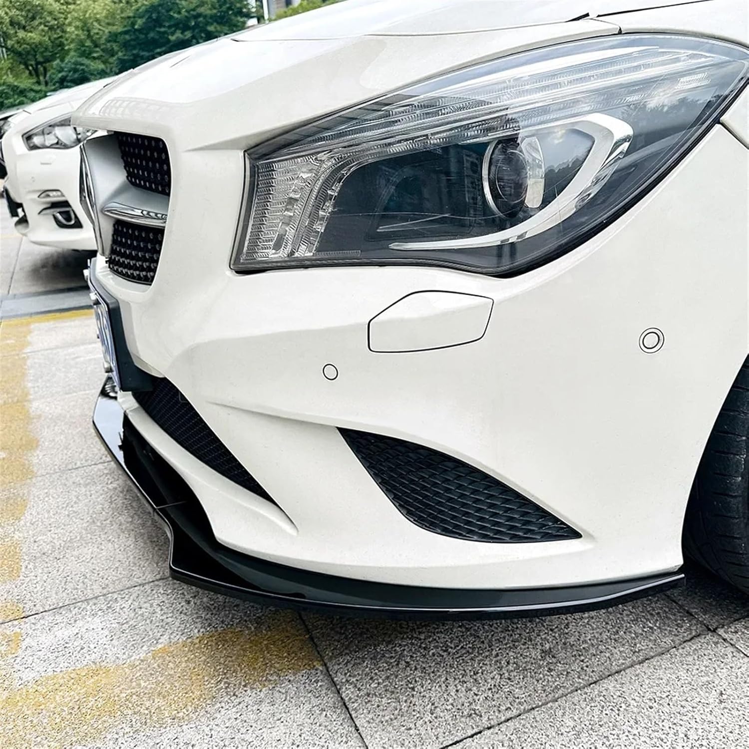 Car Front Lip Bumper, Front Bumper Splitter Glossy Black, Compatible for Benz CLA C117 CLA200 CLA220 CLA250 2013-2015(Gloss Black)
