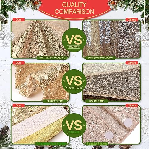 Miniatura 90 de Falda plateada para árbol de Navidad con 24 minifaldas redondas para árbol de Navidad con lentejuelas, decoraciones navideñas pequeñas Plata