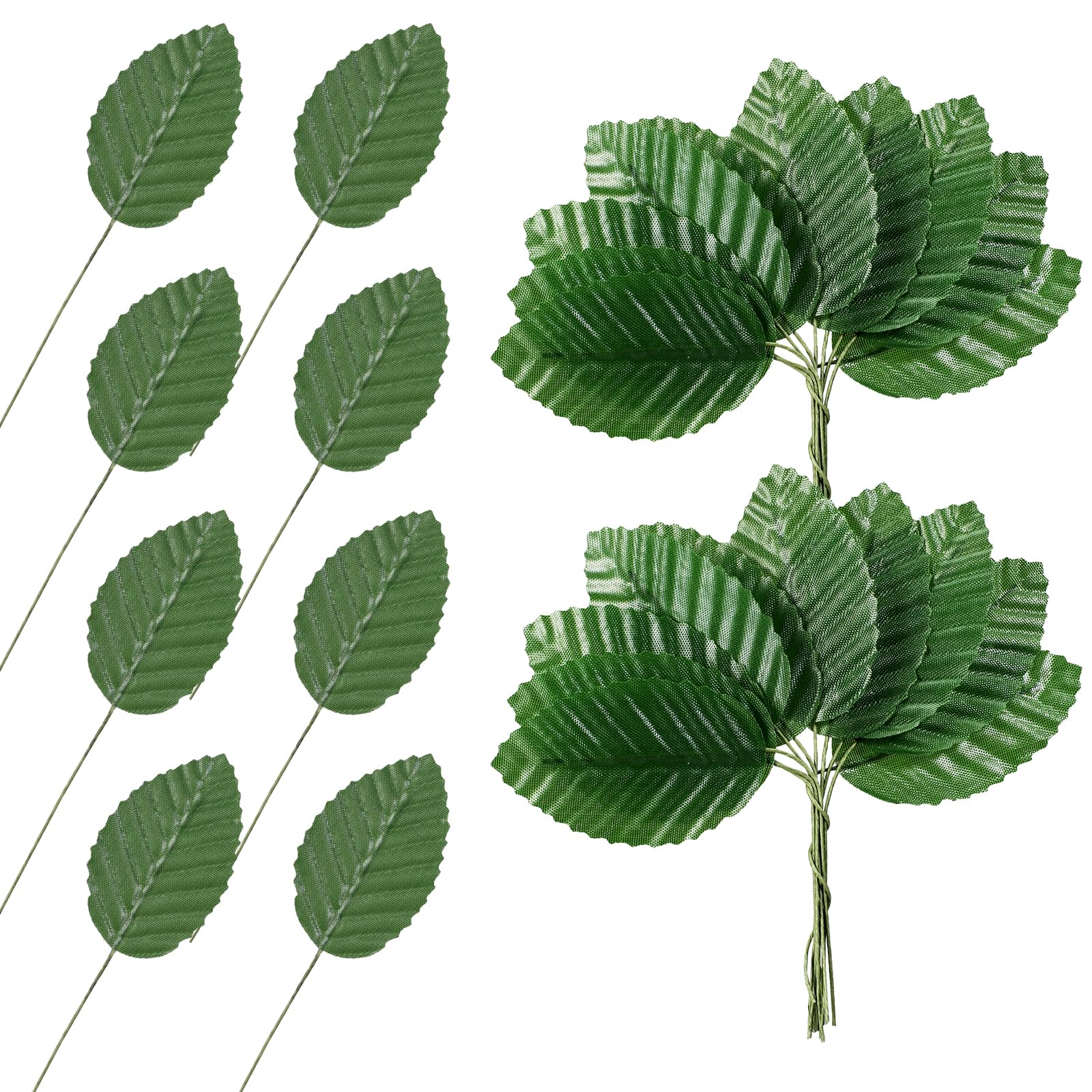 Xthrotsenk 200 Pcs Artificial Leaves, Fake Rose Leave Green Leaves for Decoration Leaf Decor for Flower DIY Home Decorative Bouquet Wreaths Wedding Decor Christmas Decorations (Green)-image-48