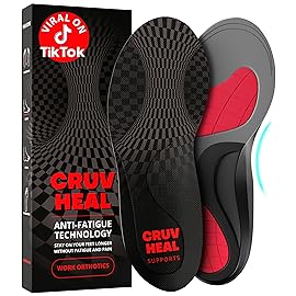 (New) Work Orthotic Insoles - Anti Fatigue Medium Arch Support Shoe Insert Men Women - Plantar Fasciitis Flat Feet - Relieve Foot Pain - Work Boot Insoles Standing All Day (XXL, Gray)