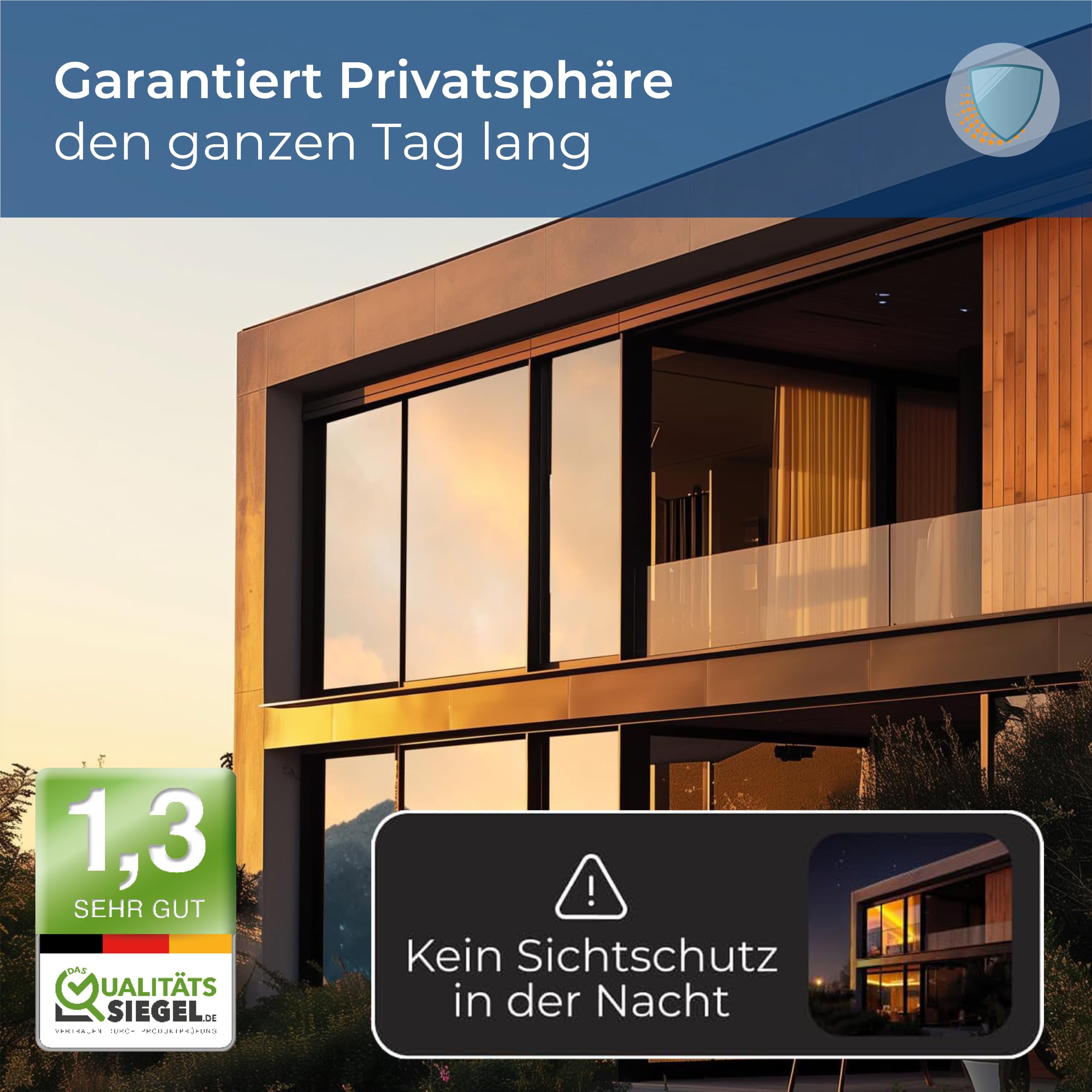 WindowShield® UV Sonnenschutzfolie für Fenster 90 x 200 cm selbstklebend blickdicht Hitzeschutzfolie