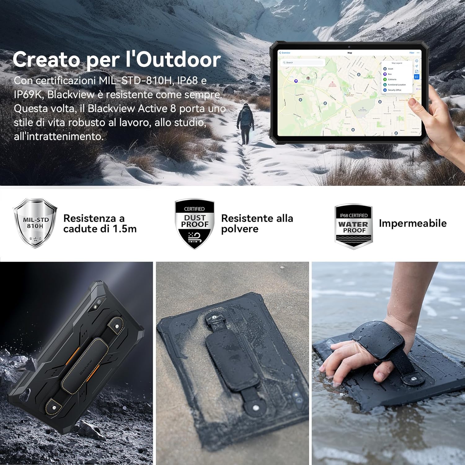 Blackview Rugged Tablet Android 13 12GB + 128GB 1TB TF Tablet Pc Robust-22000mAh Octa-Core Tablet Indistruttibile-10.36 HD+ Schermo 16MP+3MP Impermeabile IP68/69K Banda Globale Face ID Verde-grey Blackview Rugged Tablet Android 13 12GB + 128GB 1TB TF Tablet Pc Robust-22000mAh Octa-Core Tablet Indistruttibile-10.36 HD+ Schermo 16MP+3MP Impermeabile IP68/69K Banda Globale Face ID Verde-grey