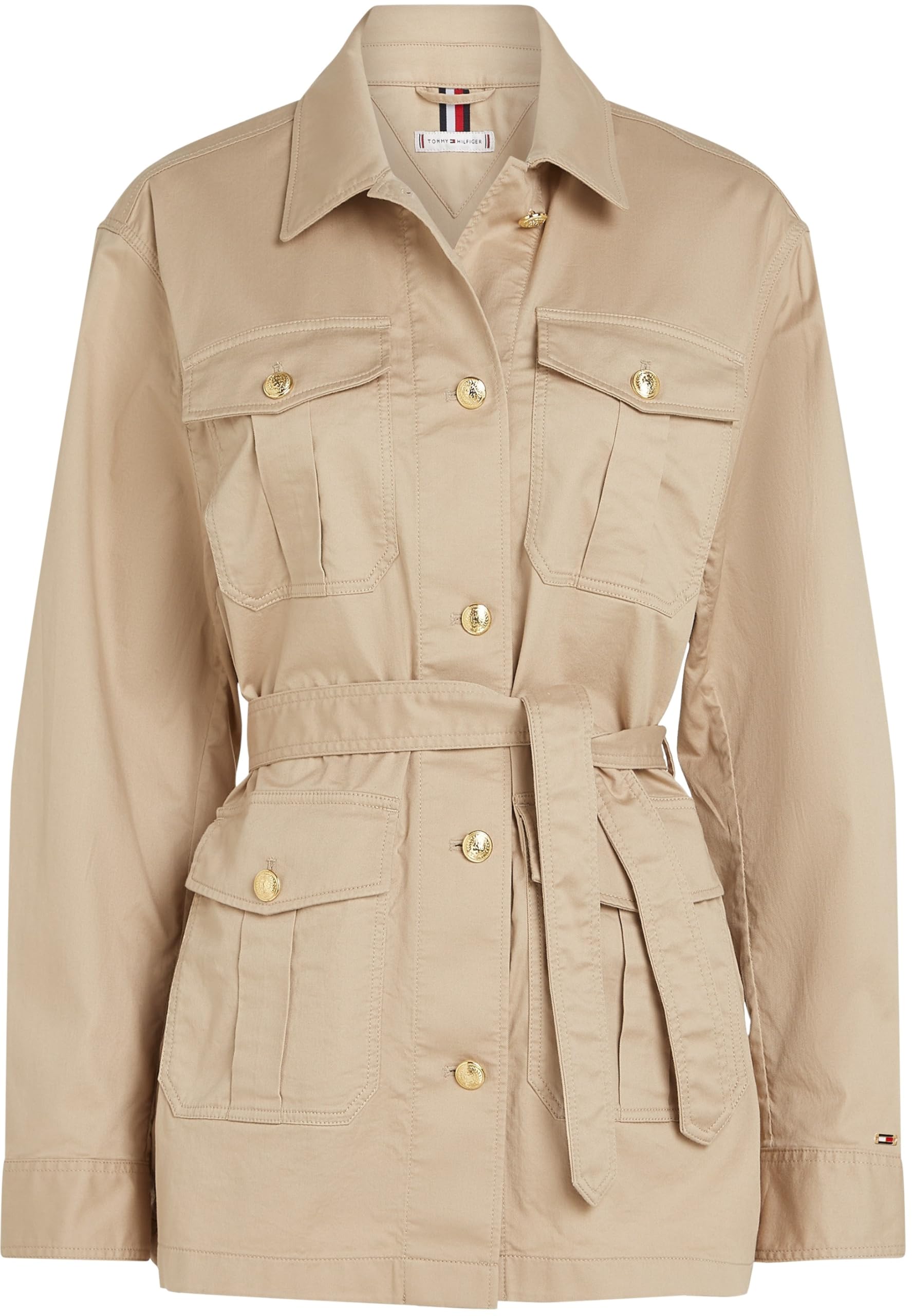 Tommy Hilfiger Kurtka użytkowa ze złotym guzikiem WW0WW45933 Kobiety Gold Button Utility Jacket Ww0ww45933