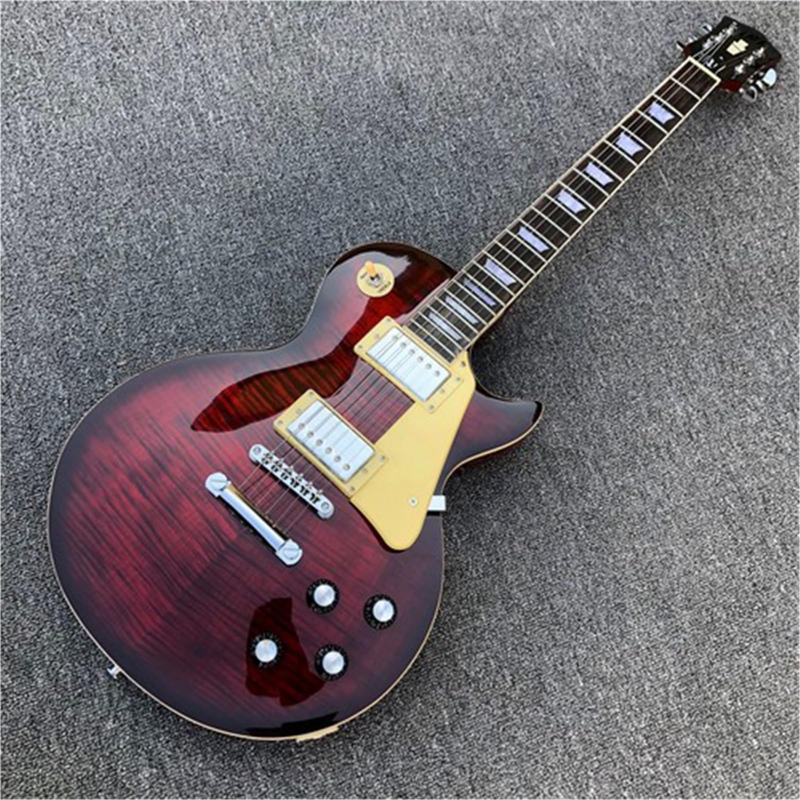Gitara Elektryczna Instrumenty Muzyczne Płomień Klonowy Top Z Litego Mahoniu 6 Strun Do Gitary Elektrycznej Humbucker Pickup
