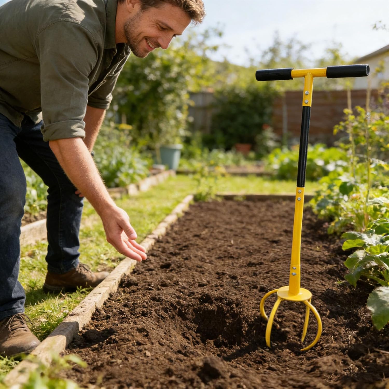 Modifiable Height Garden Farmer Highlighting Two Position Handle for Comfortable Gardening Every Terrains Garden Tool