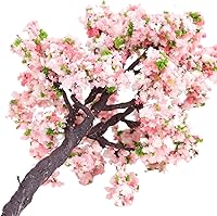 Vista 8 de Yetaha 10 unidades de árboles modelo de flores rosas, mini racimo de flores de vegetación, modelo de paisaje estático para bricolaje, paisaje