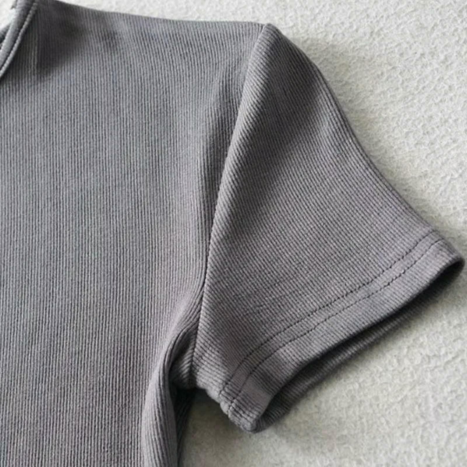Koszulka damska, luźna, letnia kobieta, smukły krój, wąski krój, z krótkim rękawem, okrągły dekolt, Basic Crop Top, kolor burgundowy-l