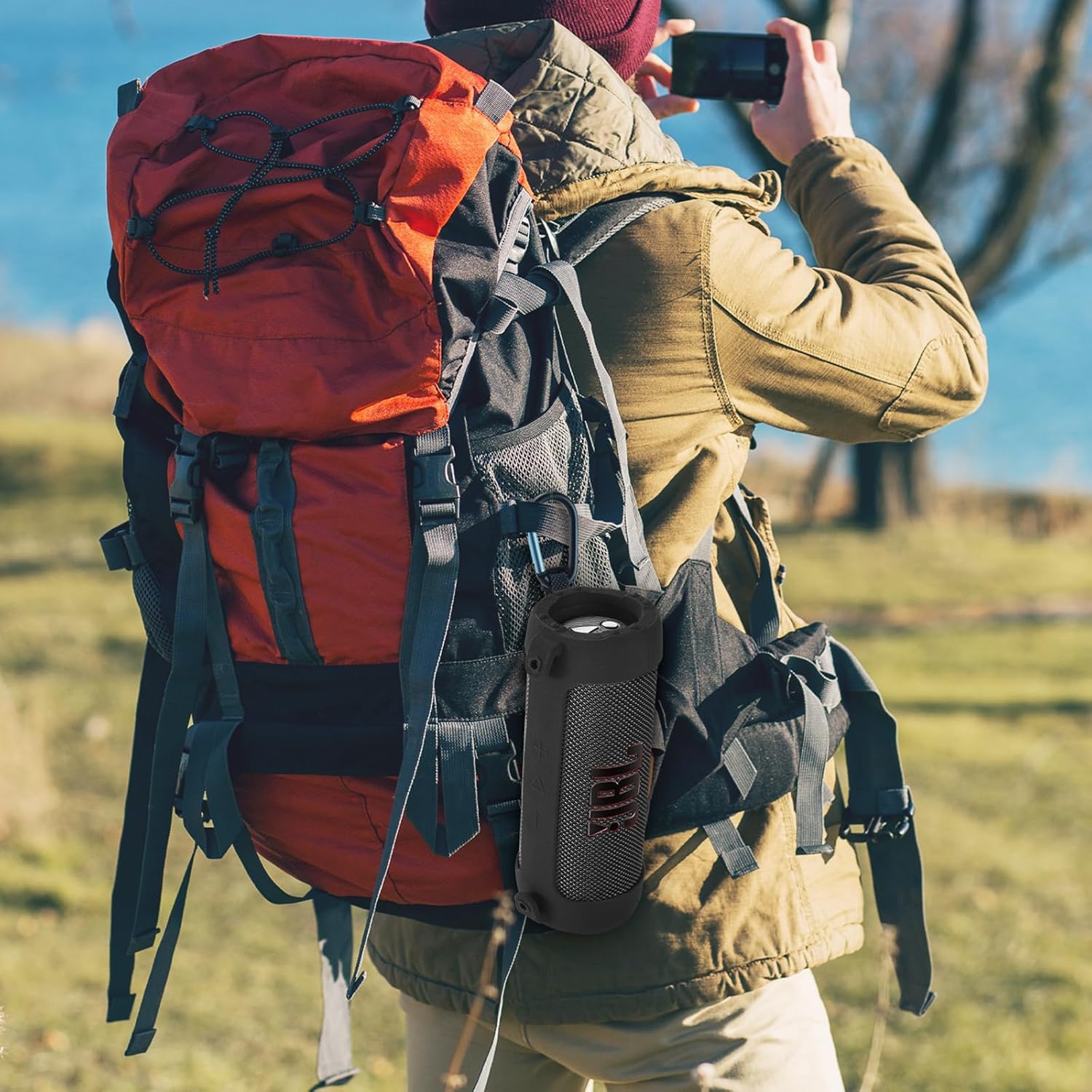 Silicone Cover Case for JBL Flip 7 - Portable Waterproof and Drop-Proof Speaker,for JBL Flip 7 Travel Carrying Skin Protective Case Shoulder Bag Accessories,Black - Image 7