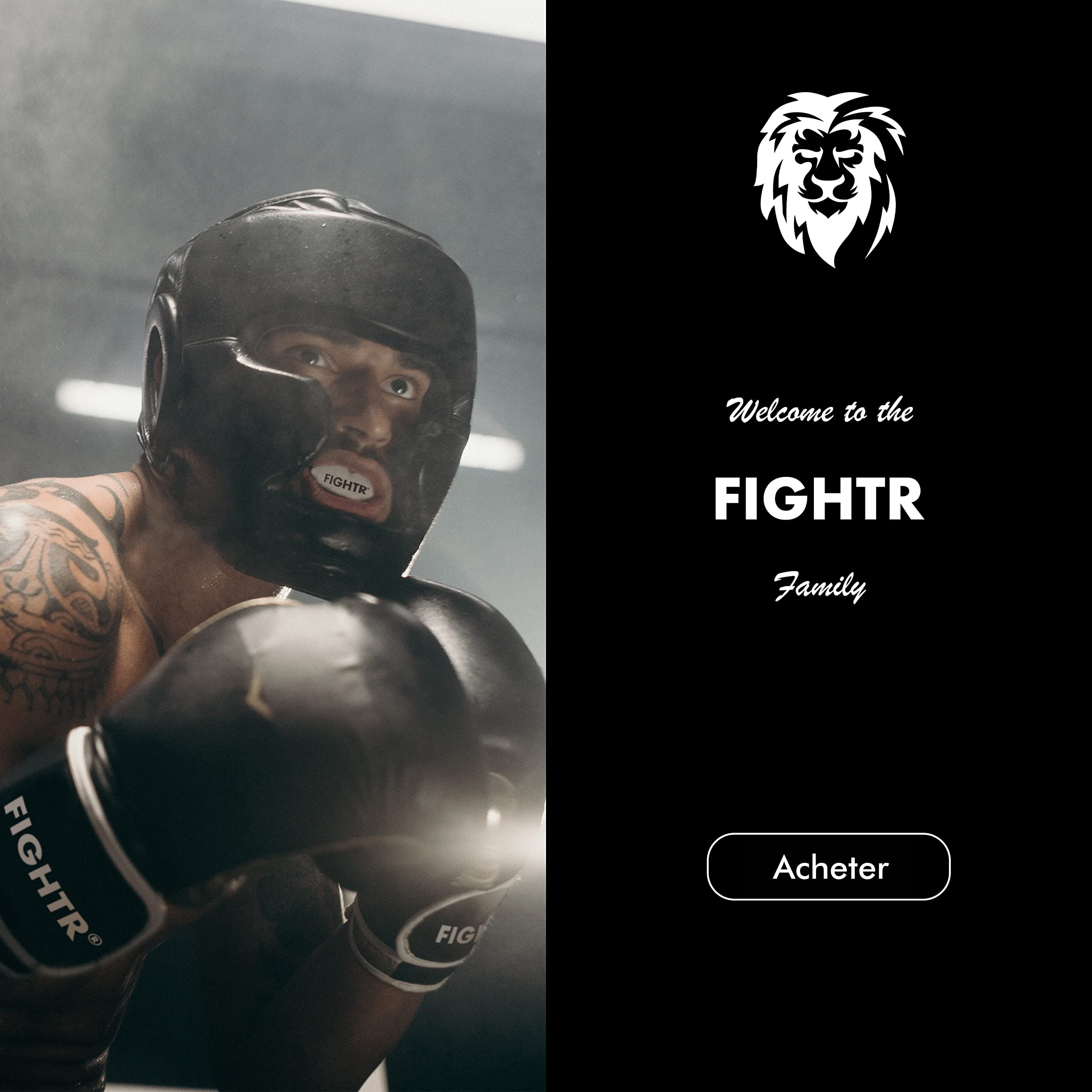 FIGHTR® Protège-Dents Sport Boxe MMA Muay Thai Hockey Arts Martiaux Respiration Facile Ajustable Boîte Hygiène