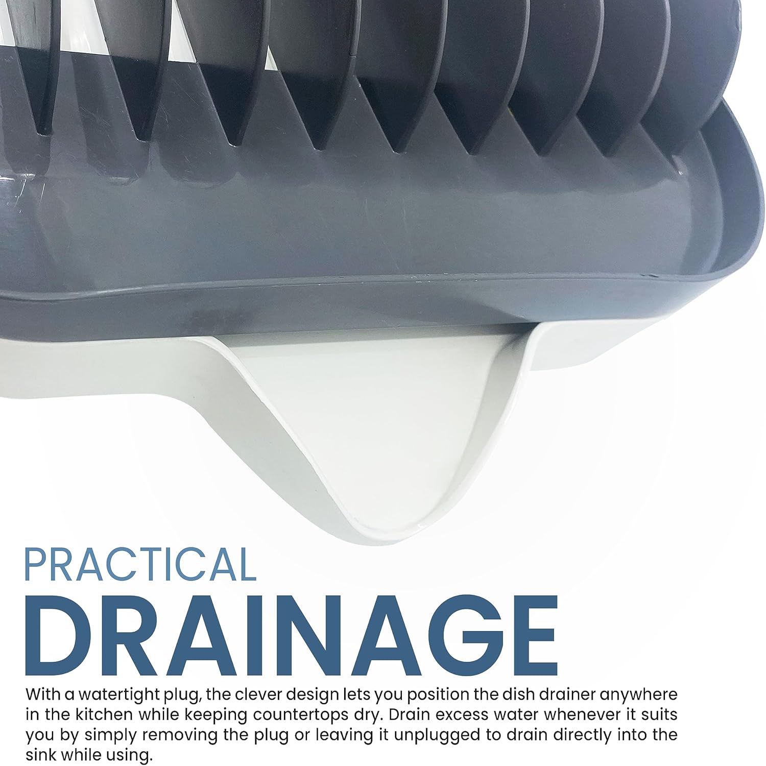 Durable & Rust-Resistant Kitchen Dish Drying Rack Drainboard & Convenient Utensil Holder Suitable for Plates, Bowls and Cups | Keep Your Countertop Organized Dishes Drying Gracefully