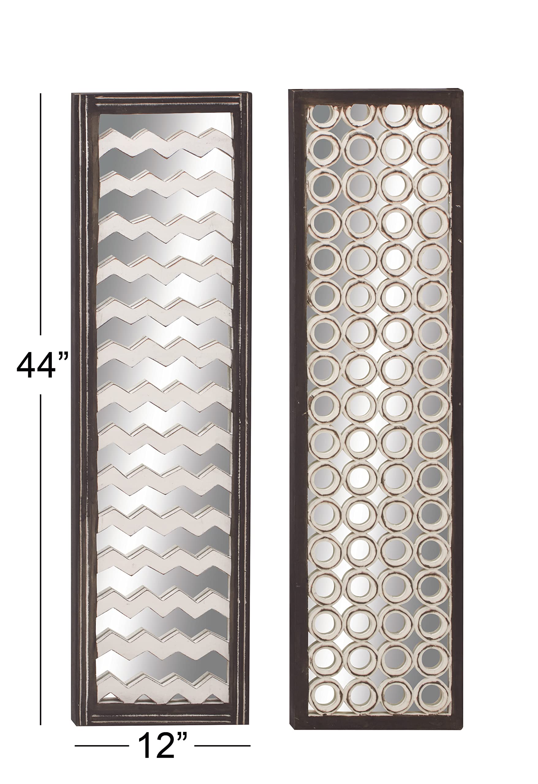 Amazon.com: Deco 79 23712 Wood Mirror Wall Panel, 2 Assorted, 12