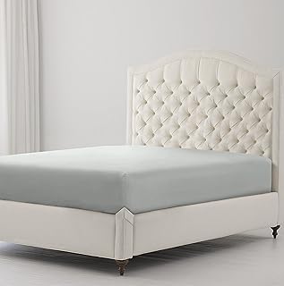 Sunshine Comforts Egyptian Cotton Fitted Sheets Breathable, Anti Wrinkle 40cm Deep Pocket 200 Thread Count Bed Sheets Double Bedding & Linen- Grey Bedding Double 137 X 190 CM Double Fitted Sheet