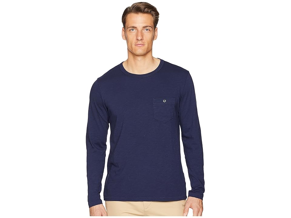 

Todd Snyder Made In The USA Pocket Long Sleeve T-Shirt (Navy) Men's T Shirt