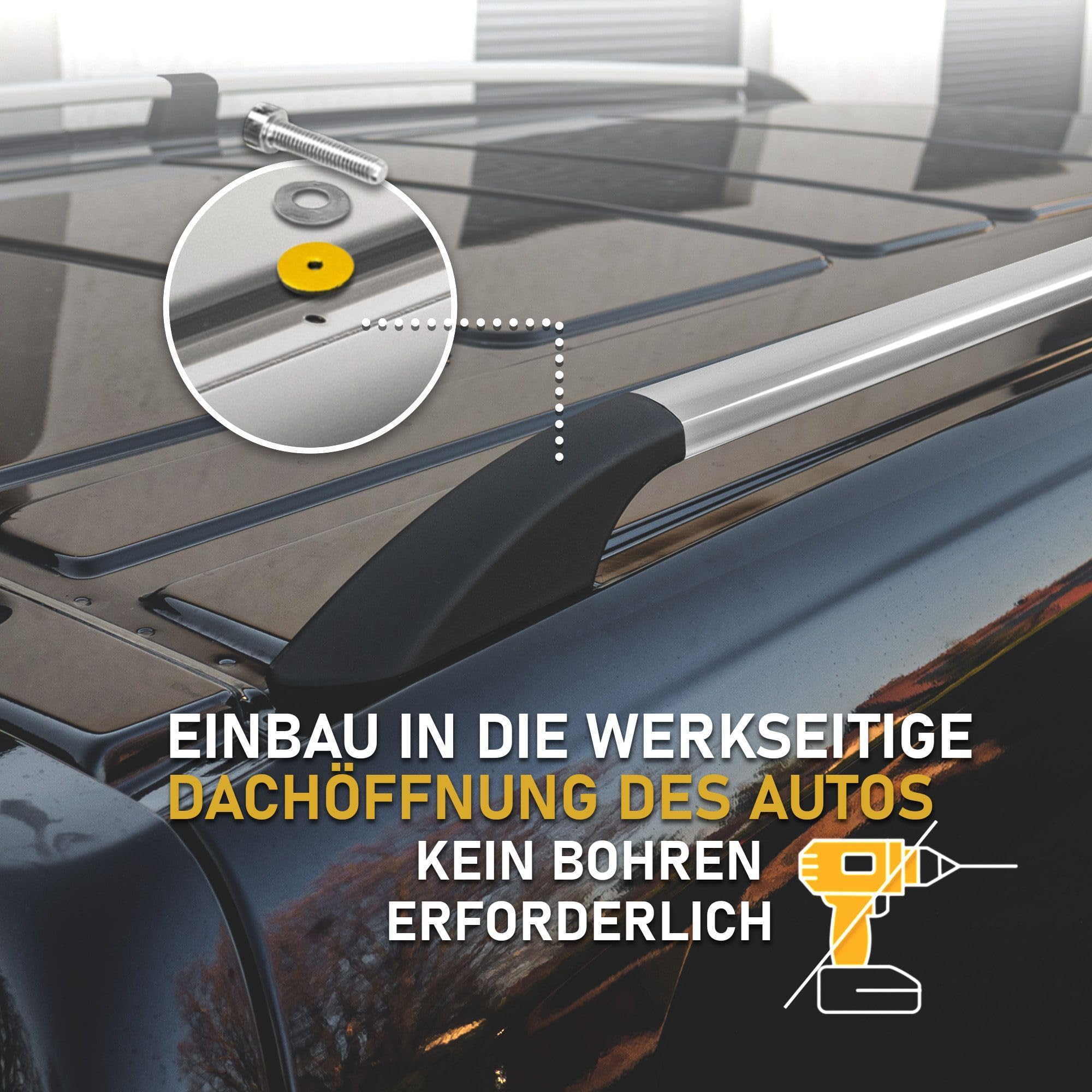 CHROMEMASTER | Dachrelinge Dachträger Kompatibel mit Ford Transit Custom L1 KURZ 2023+; Geeignet zur Montage von Dachträgern, Dachboxen und Fahrradträgern | Einfache und Schnelle Montage | Aluminium