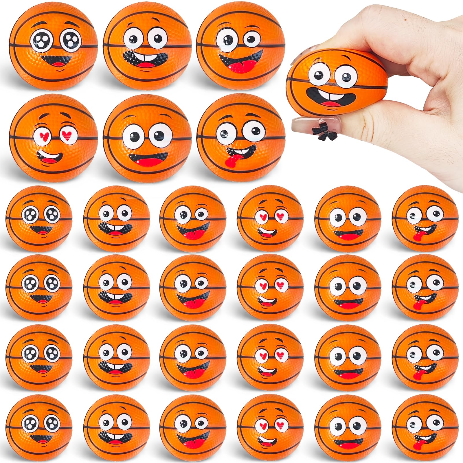 Snapklik.com : 24 Pcs Face Basketball Stress Balls,Face Foam Squeeze ...