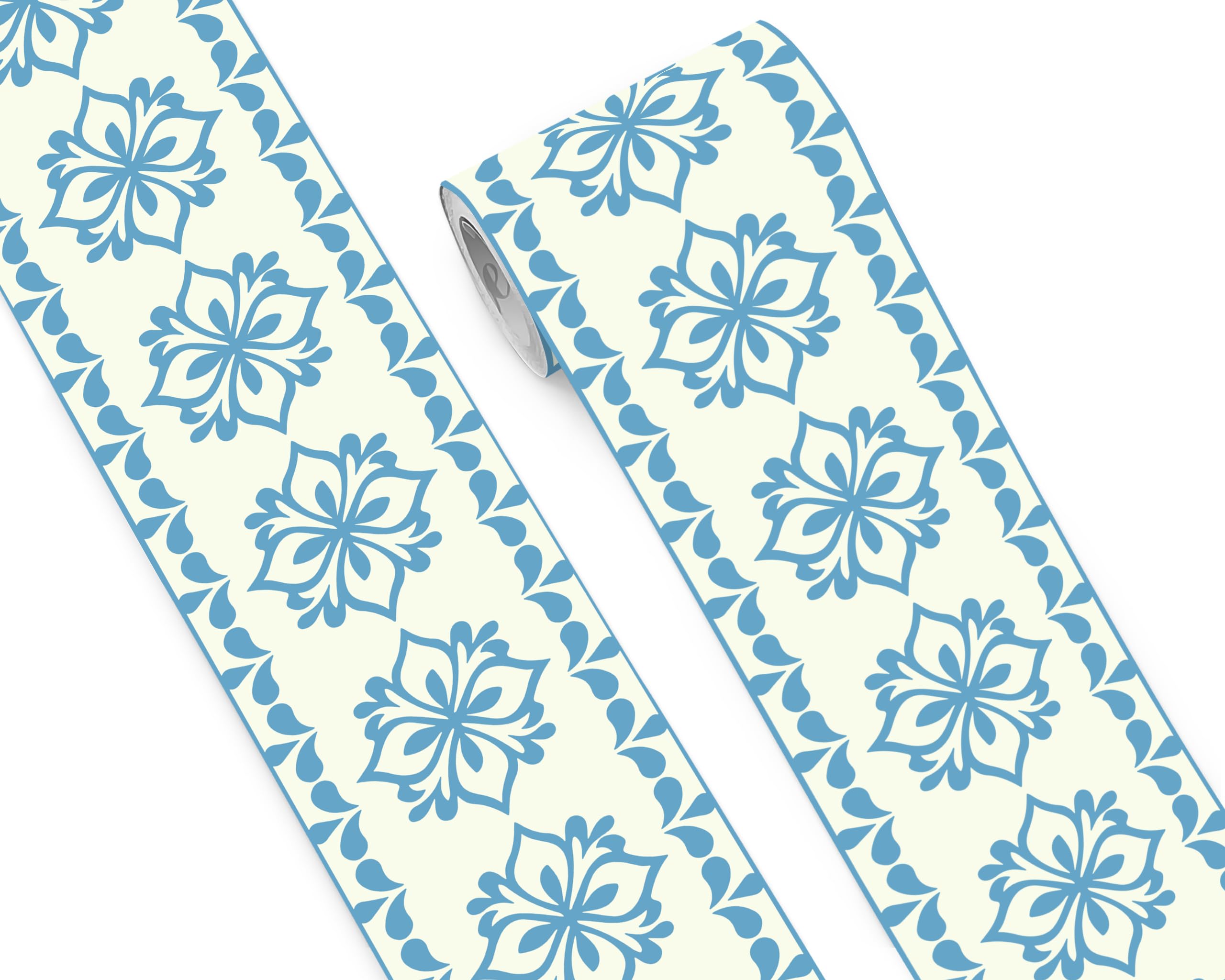 FLFK Wallpaper Border - Peel and Stick Wall Borders Decal Trim Floral Pattern 7" x 240"