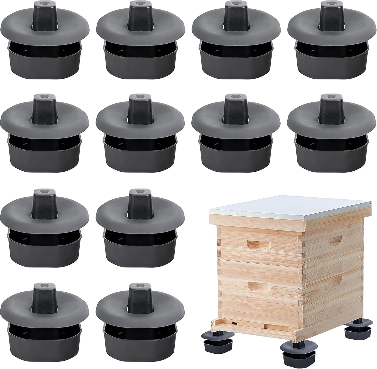 DECOHS 3 Sets/12Pcs Beehive Stands- Sturdy Beehive Feet Stands- Beehive Base Beekeeping Hive Support Tools for Outdoor Garden Beekeeper Workshop
