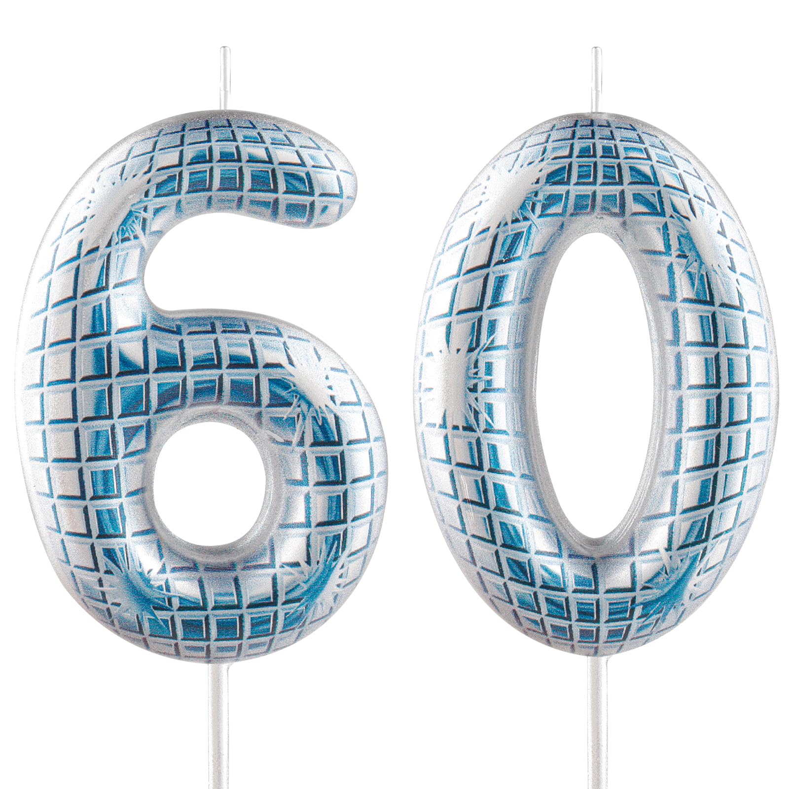 Funny Disco Themed Birthday Candles, Number 60 Retro Disco Mirror Ball Candle Cake Topper Decorations, Dance Party Supplies, 18th 21th 30th 40th 50th 60th Birthday Gifts for Him Her Disco Lovers