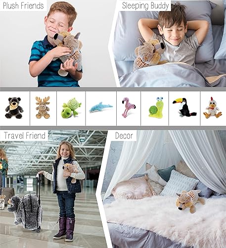 Miniatura 4 de DolliBu - Animal de peluche de lobo – Suave peluche abrazable lobo gris, adorable juguete de peluche de lobo para jugar, lindo regalo de vida