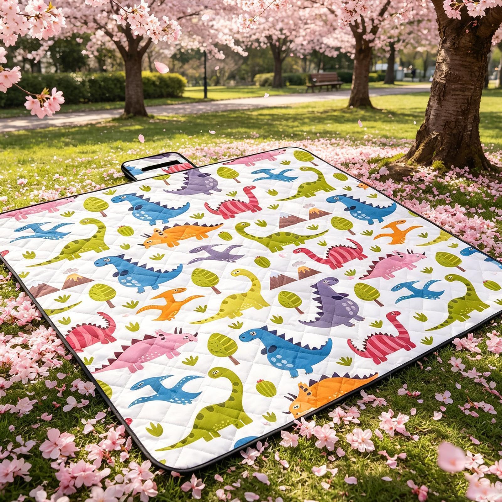 Picknickdecke Wasserdicht Tragbar Faltbar Gefüttert 200x200 cm