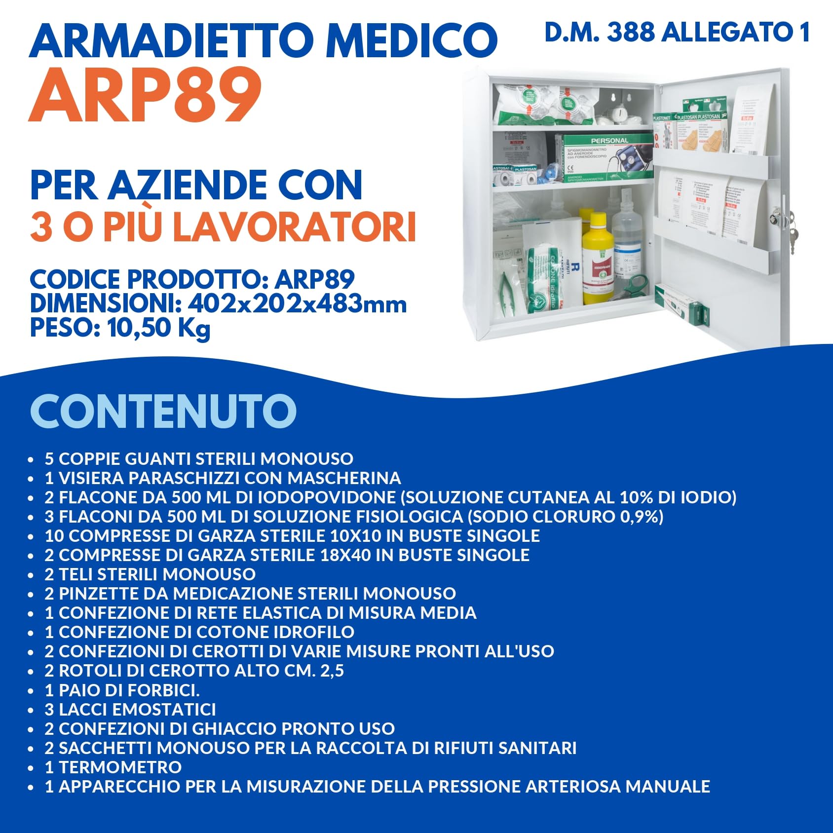 ONFARMA Cassetta Pronto Soccorso per aziende con 3 o più lavoratori