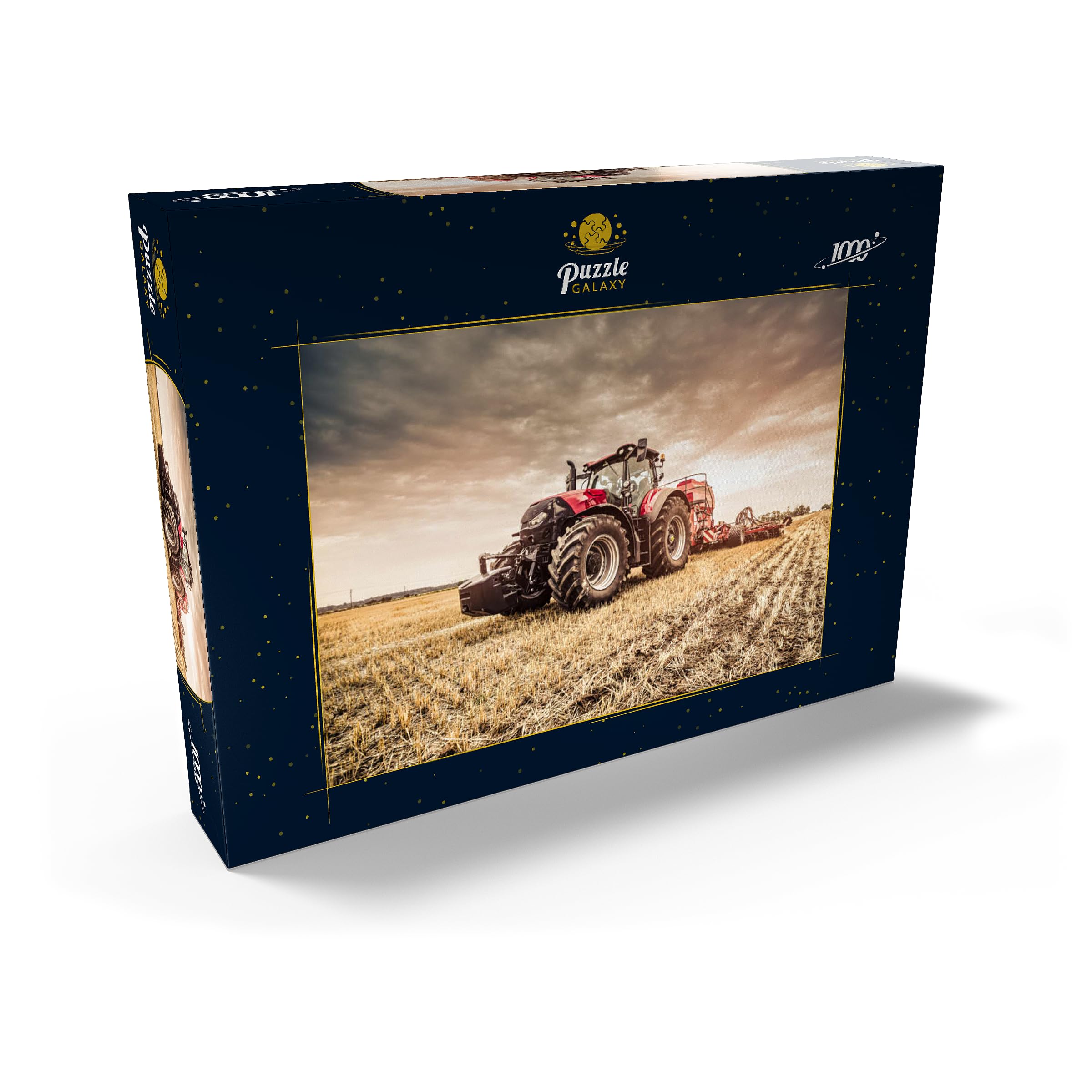 Modern Red Tractor During Seeding - Premium 1000 pieces Puzzle - MyPuzzle special collection from Puzzle Galaxy - Image 2