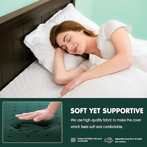 Vista 27 de CHUN YI Cubrecolchón con infusión de gel de 2 pulgadas, espuma viscoelástica refrescante, transpirable, soporte corporal ventilado