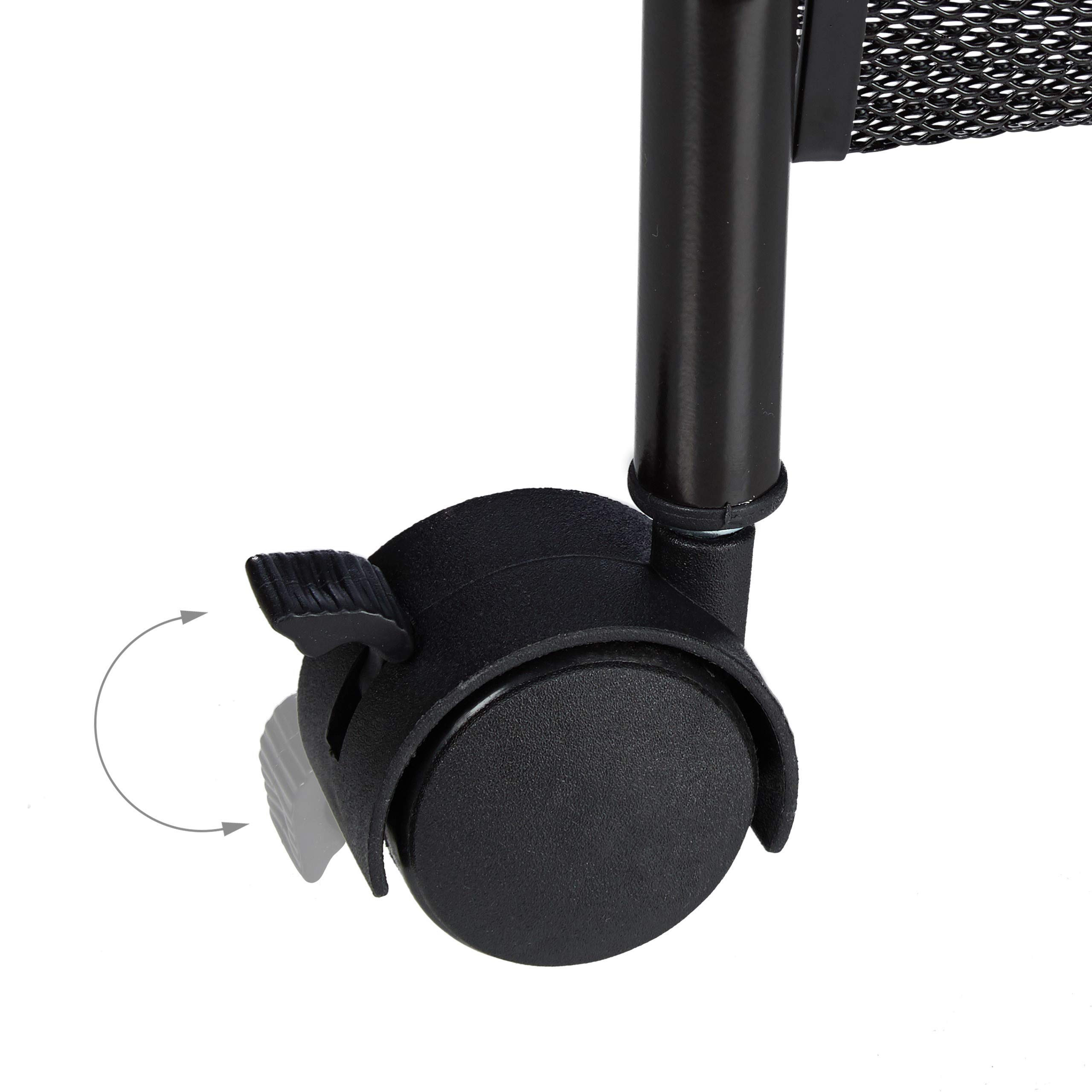 Relaxdays Carrito Auxiliar de 4 Pisos, Carro Cocina, Baño, Camarera, Almacenaje, Metal, 1 Ud., 81 x 26 x 50 cm, Negro