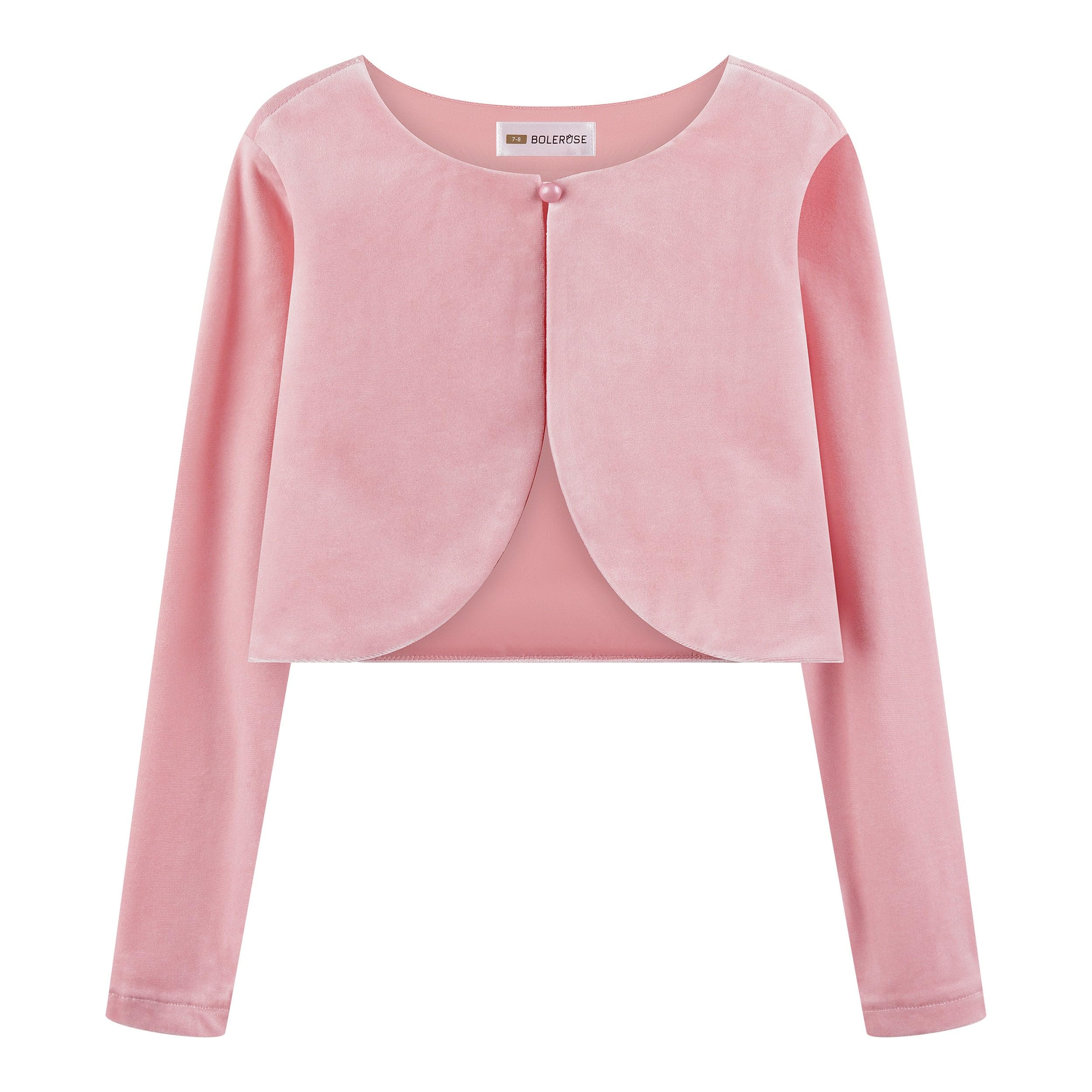BOLEROSE Girls Velvet Long Sleeve Bolero