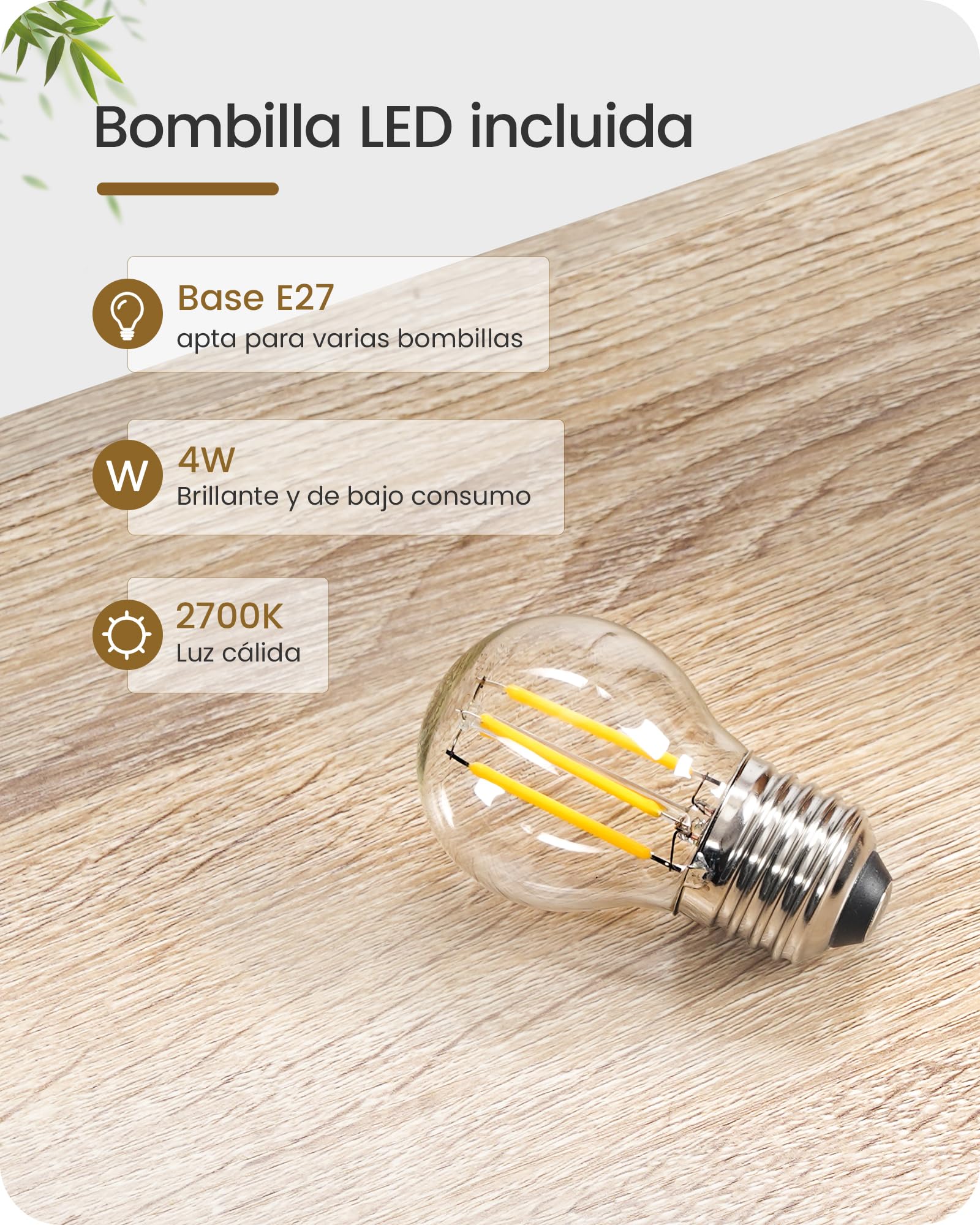 Lámpara de Mesita de Noche de Madera Verde Juego de 2 | Maciza con Base en Forma de Anillo, Pantalla de Lino, Incluye una Bombilla LED 2700K, para Sala de Estar, Dormitorio