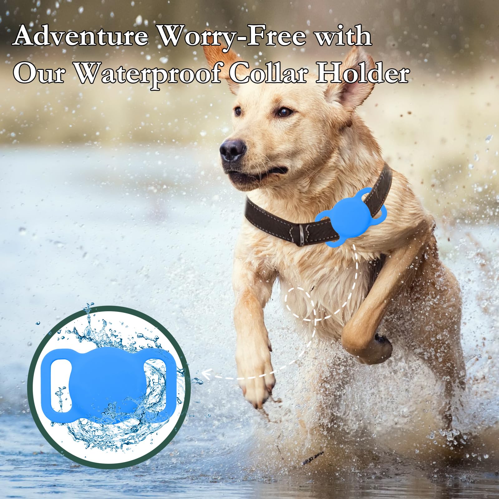 Dog Tracker with Collar Holder, Smart Pet Tracker, MFi Certificated Tracking Device, Waterproof Bluetooth, No Monthly Fee, Works with Find My, Not GPS Tracker (iOS Only) (Sky Blue, M) - image 3