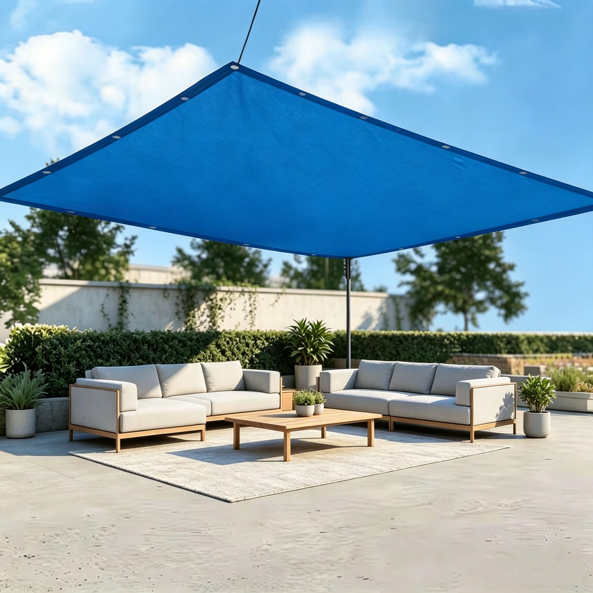 Tenda Ombreggiante Esterno Rettangolare, 2.2x3.5 M Telo Ombreggiante Occhiellato, Vele Ombreggianti Impermeabile,Anti UV Tenda a Vela per Giardino, Balcone, Terrazza, Telo Ombra - Blu