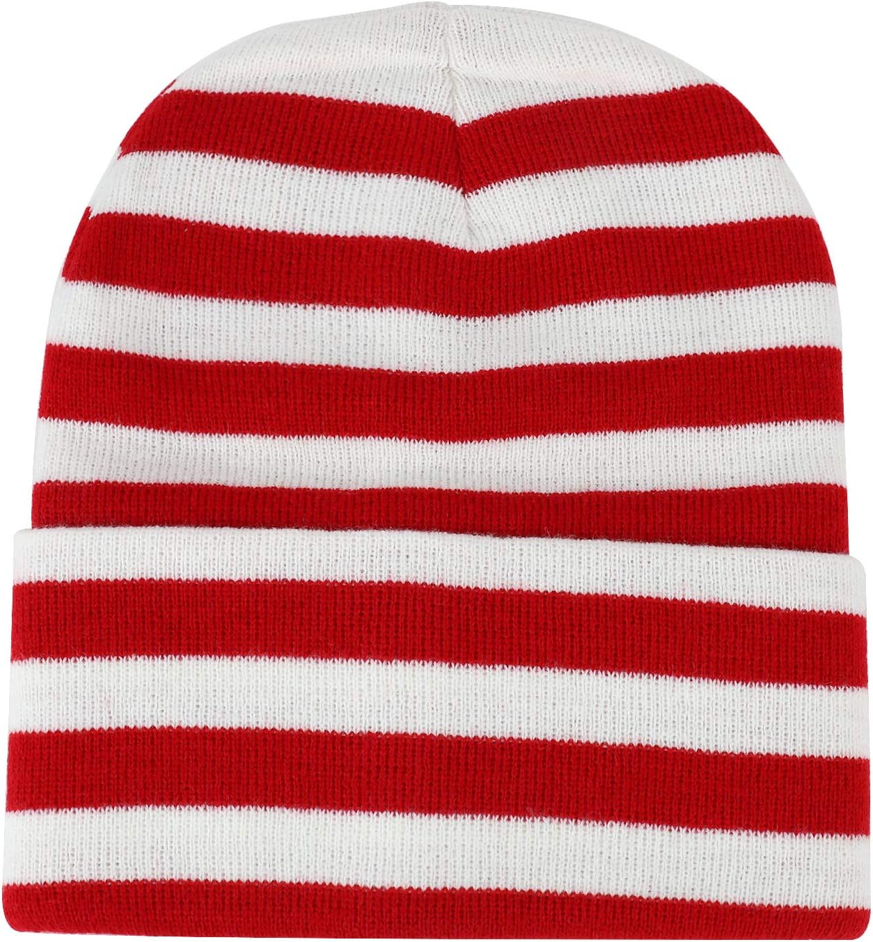 Armycrew Red White Stripe Long Cuff Beanie