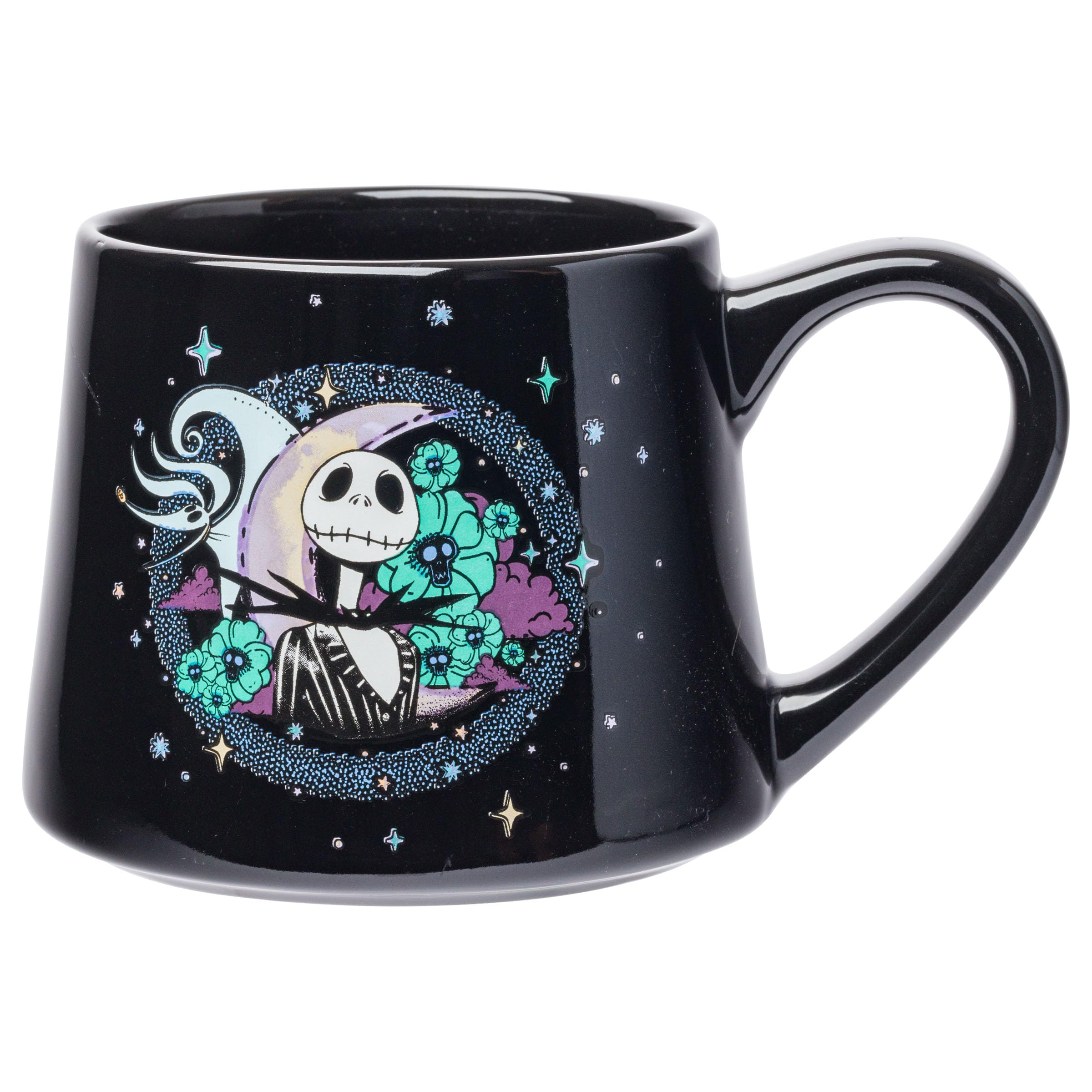 Silver Buffalo Nightmare Before Christmas Jack and Zero Tapered Pottery Mug, 14 Ounces