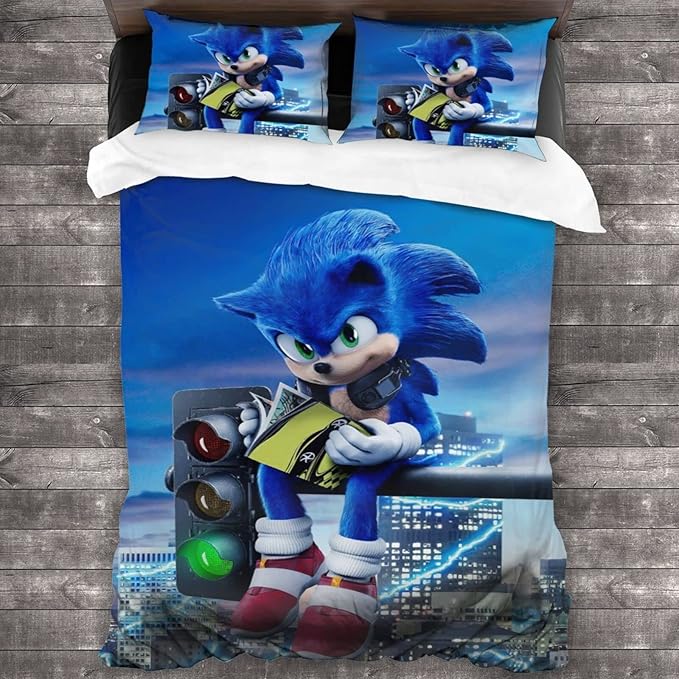 zxcvbnmlkj Cartoon The Hedgehog Duvet Cover Twin Size, Kids
