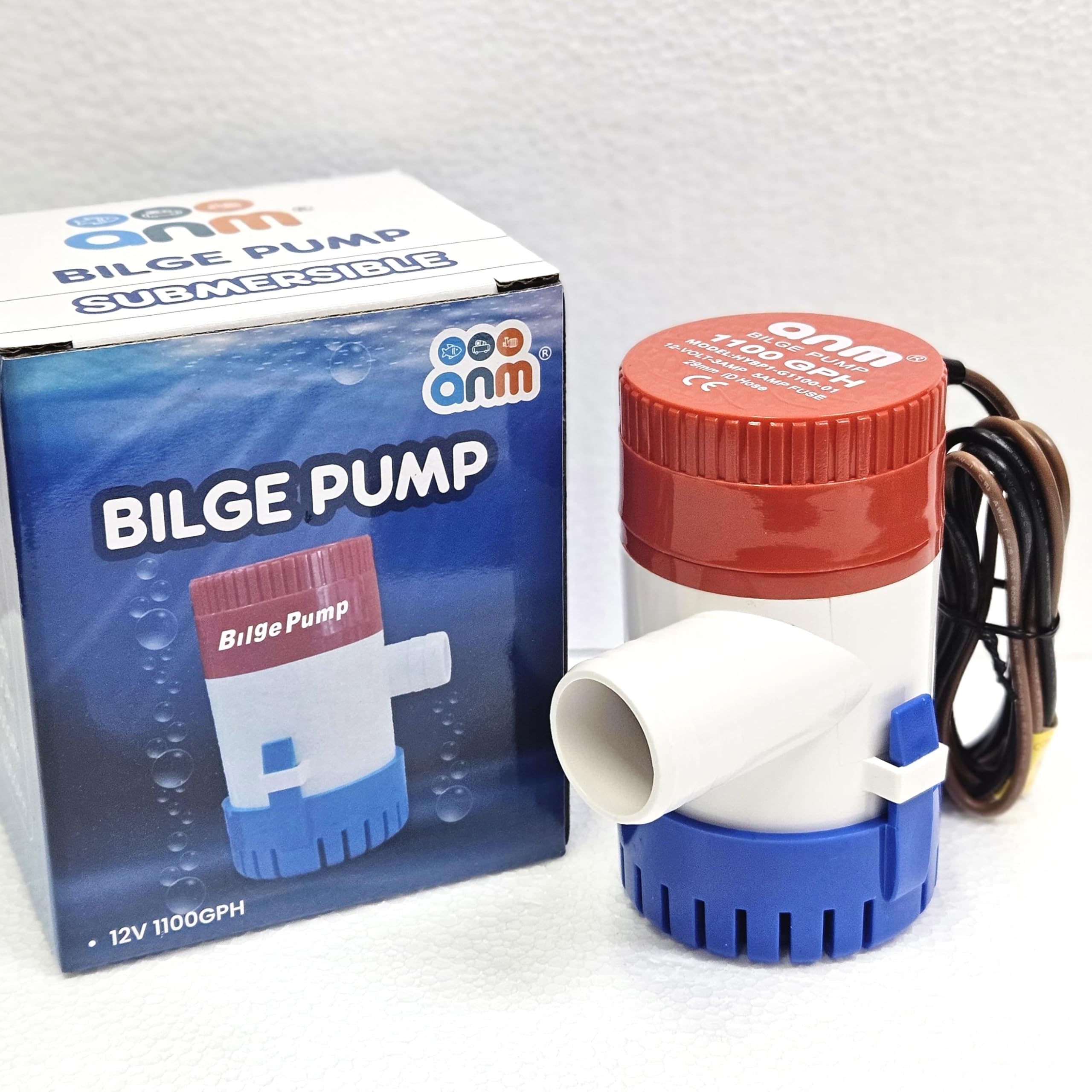 ANM SALES 12V 1100GPH Bilge Pump For Water Boat Ship. DC Pump Solar Boat Pump. 36W / Silent Operation. Bilge Submersible Pump.