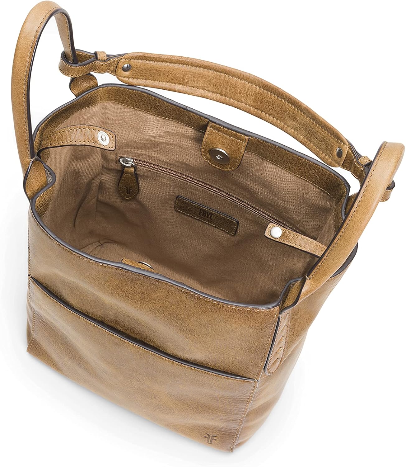 Frye Reed Zip Leather Hobo One Size Khaki
