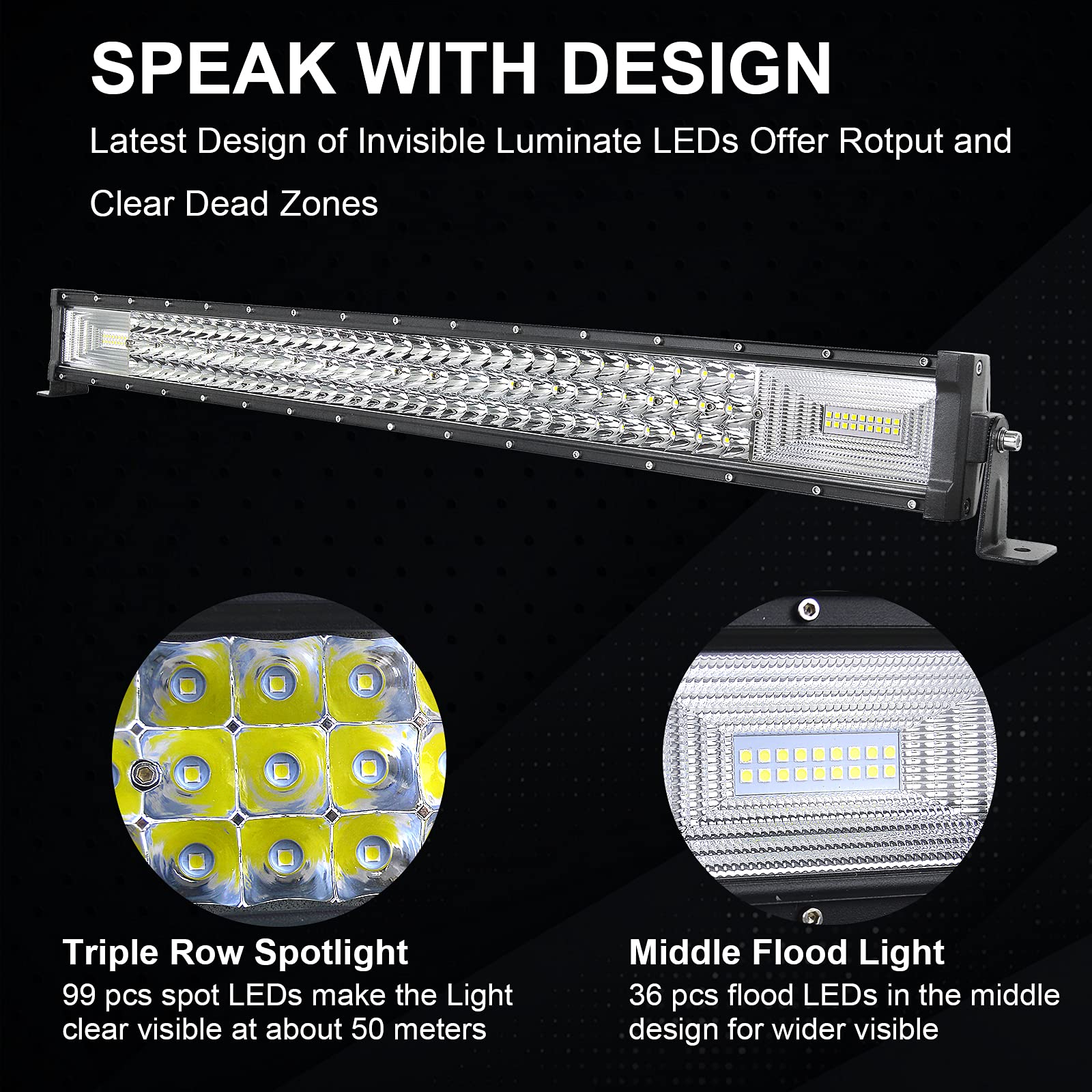 SKYWORLD 32 cale 405 W potrójny rząd LED listwa oświetleniowa Slim Spot Flood Combo Beam Work Driving lampa przeciwmgielna oświetlenie łodzi z zestawem wiązki przewodów do traktorów 4 x 4, traktorów,
