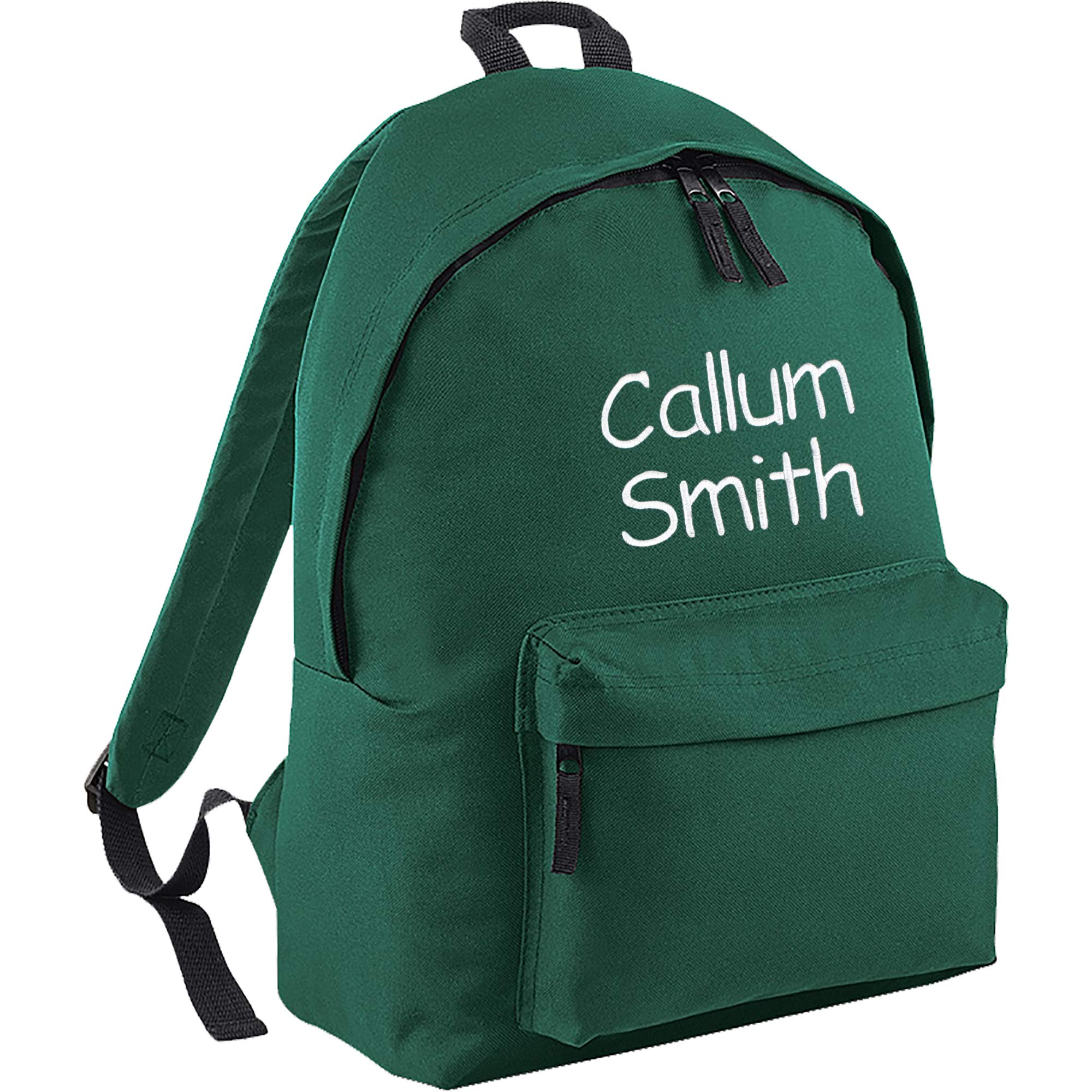 Personalised Embroidered Name Junior School Backpack Bag (Bottle Green)