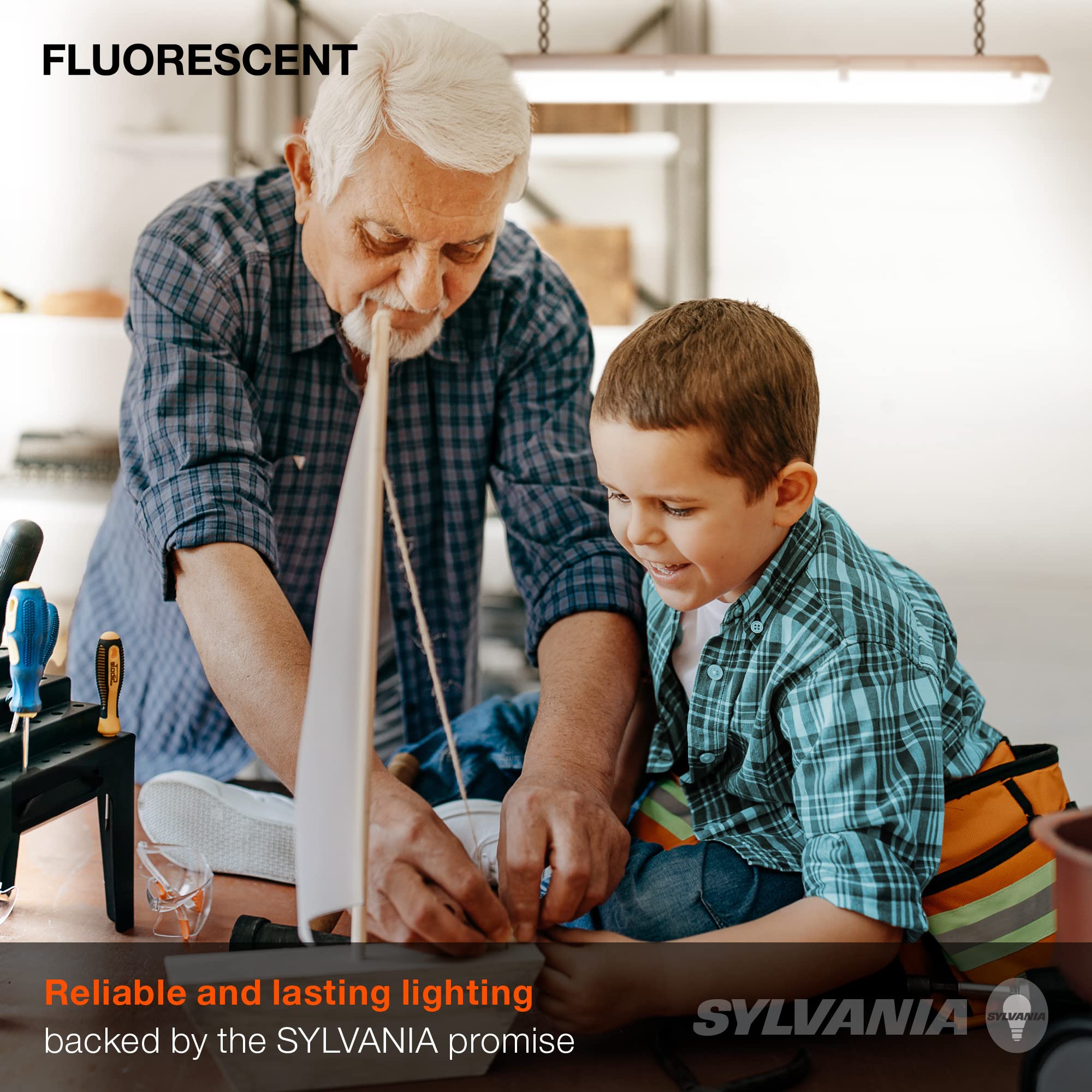 SYLVANIA 15W, 18" MOL, T8, Preheat Fluorescent Linear Tube Lamp, Premium Cool White Phosphor, 4100K, 70 CRI - 1 Pack (21603)