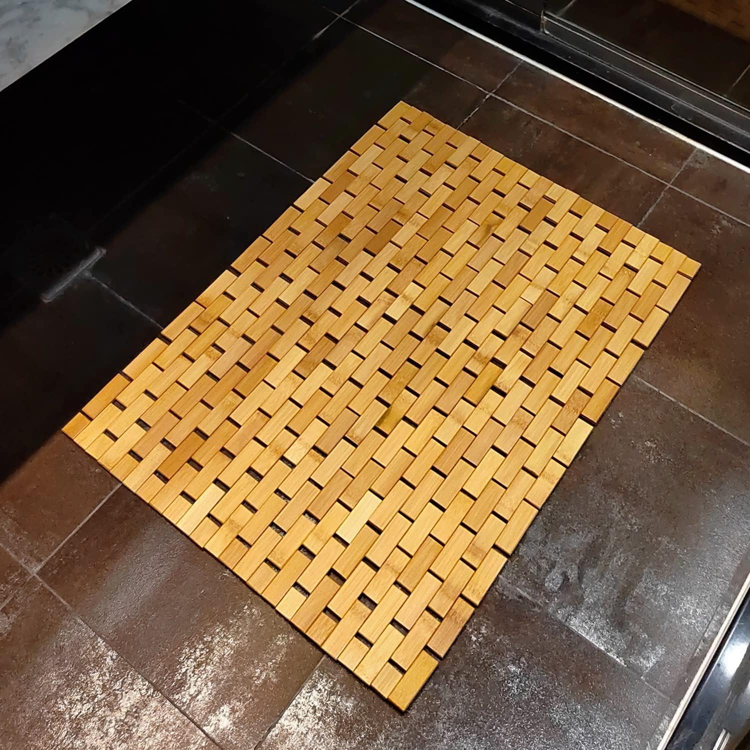 Bath Mat 23.6X35.4 inches, Non Slip and Foldable Floor Shower Mat for Bathroom, Bathtub, Shower, Sauna, Hot Tub, Rayon Derived from Bamboo