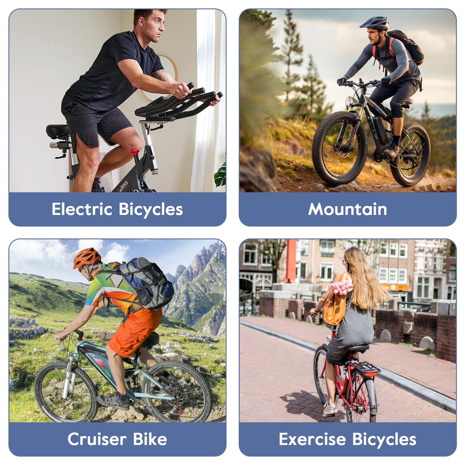 Coussin de siège de vélo en polymère, ne se déforme pas facilement, housse de siège de vélo épaisse respirante, design ergonomique, coussin de siège de vélo en cuir synthétique résistant aux taches