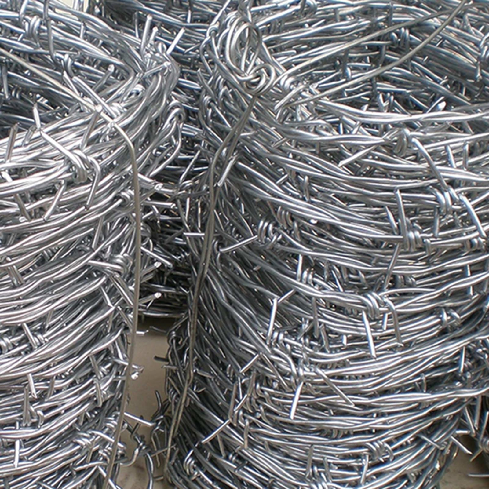 Alambre Espino Galvanizado Alambre de púas de 4 puntos, bobinas de alambre de púas galvanizado en caliente, rollo de alambre estirado para exteriores, alambre de púas para valla de jardín residencial