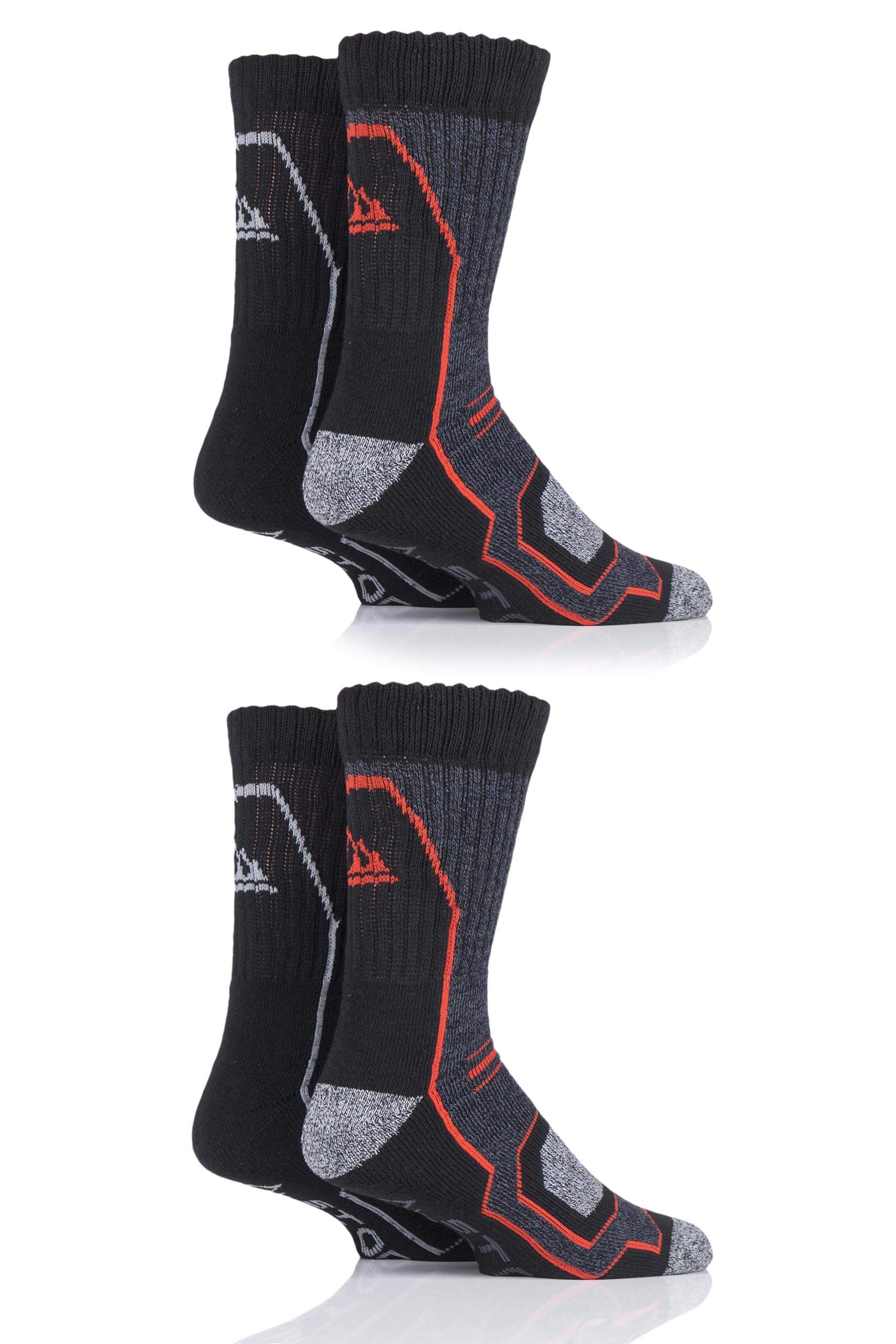 Storm BlocMens Technical Boot Socks Pack of 4 Black/Charcoal/Amber 6-11